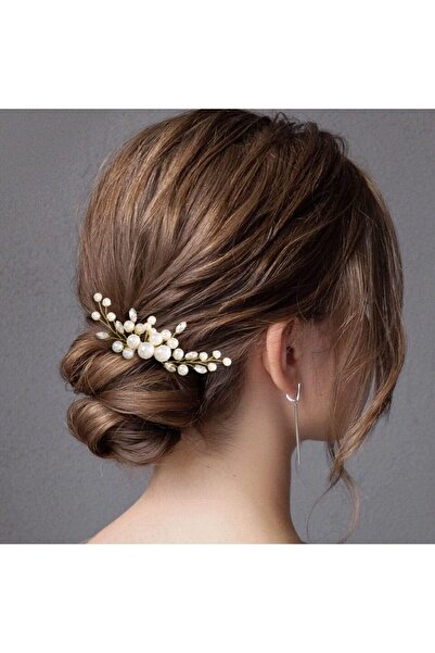 Generic Wedding Bride Pearl Hair Side Comb, Gold Rhinestone Bridal Hair Clips...