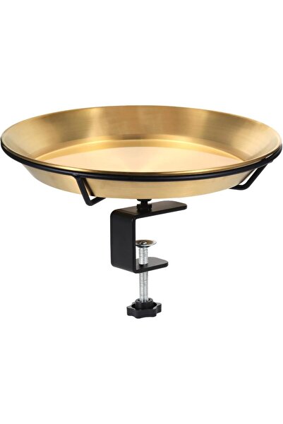 Generic Deck Mounted Bird Bath Bird Feeder Bowl with 1.8-inch Thick Iron Clam...