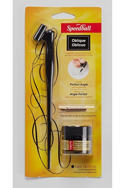 Generic Oblique Pen Holder Black, Pen & Ink Carded, Use With Many Nibs, Writi...