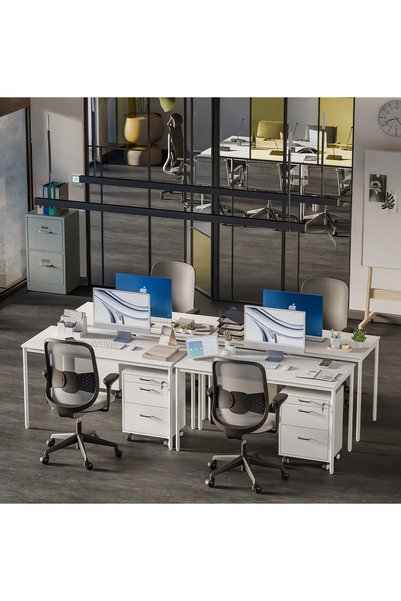 Gaga Mobilya Çalışma Masası Ofis Masası Bilgisayar Laptop Masası Toplantı Masası Çocuk Genç Odası Metal Ayaklı Masa (60X120 BEYAZ BEYAZ)