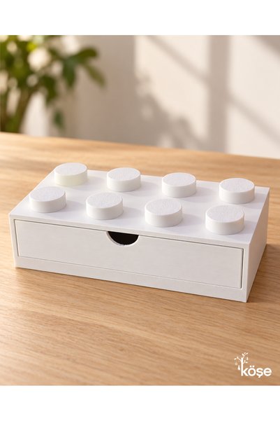 Genel Markalar LEGO Tasarımlı Tek Çekmeceli Masaüstü Düzenleyici Ve Saklama K...