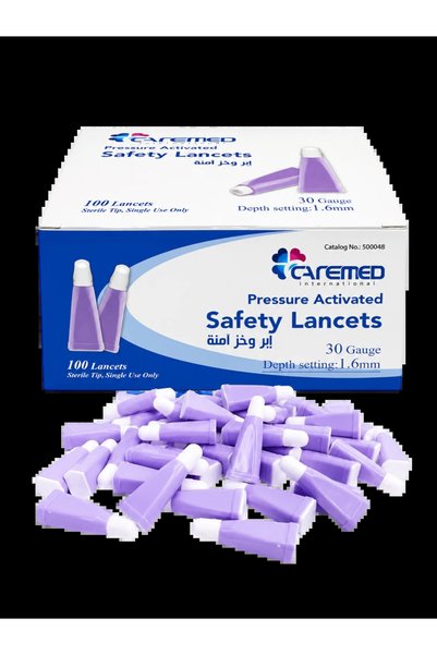 CAREMED Safe and Sterile Lancets 100 Pieces