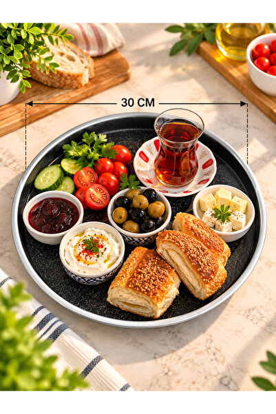 Arsimo 30 cm Metal Tepsi | Gold | Siyah | Lacivert | Krom | Kahvaltı Ve Sunum...