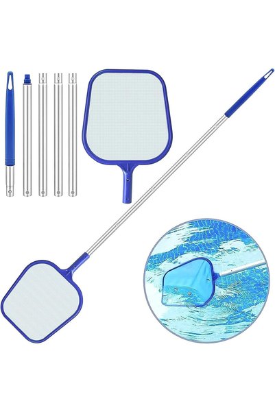 Generic Swimming Pool Skimmer Net with Pole, 160CM Adjustable 5 Aluminium Tel...