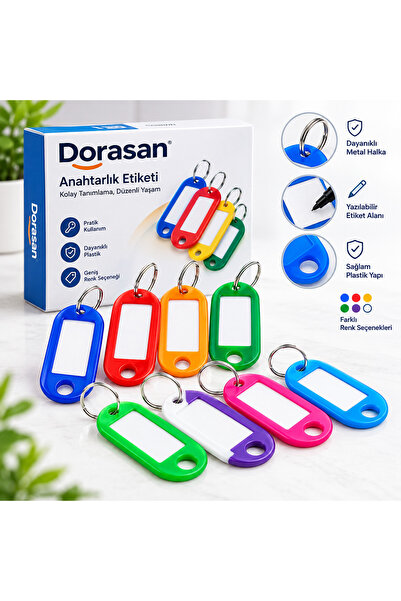 10 Adet Boş İsimli Kişiselleştirilebilir Anahtarlık