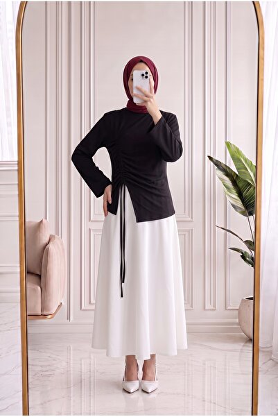 Holehola بلوزة أرمينا بأكمام واسعة ورباطات - SS13231 أسود
