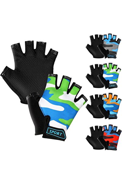 Generic Kids Cycling Half Finger Gloves for Boys and Girls, Non-Slip Breathab...