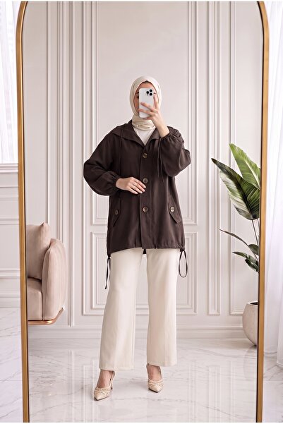 MİHRA STORE Nurbanu Jacke mit Kragen und Ärmelkordelzug und Pattentaschen-NL1...