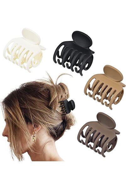 Generic 3.9 Inch Large Glossy Hair Claw Clips for Women – Non-Slip Strong Gri...