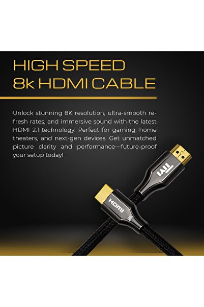 Twisted Minds 8K HDMI 2.1 Cable – Ultra High-Speed 48Gbps Braided HDMI Cord, ...