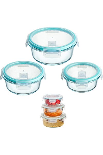 Generic Glass Meal Prep Containers (3 pcs Round) - Glass Food Storage Contain...