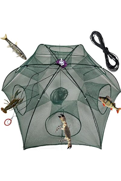 Generic Fishing Net,Folded Fishing Bait Trap,Nylon Rope Fishing Net for Crab ...