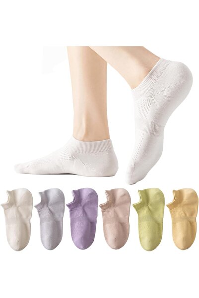 Generic ZULY® Women's Cotton Ankle Socks 6-Pack Mixed Colors - Breathable Sea...