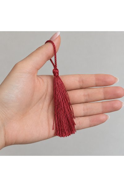 Renk İthalat Ciucuri din frânghie, roșu claret, pachet de 100 de bucăți, marcator pentru rugăciune, accesoriu, ornament decorativ