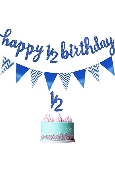 Generic 1/2 6 Months Banner Happy Birthday Banner Happy 1/2 Birthday Banner G...