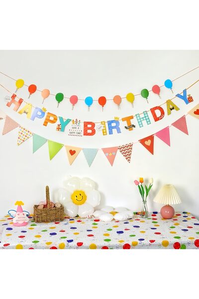 Generic Happy Birthday Banner, Letter Banner Colorful Letter Decorations Birt...