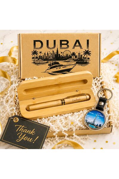 Generic Dubai Premium Bamboo Pen & Keychain Gift Set | Luxury Magnetic Bamboo...