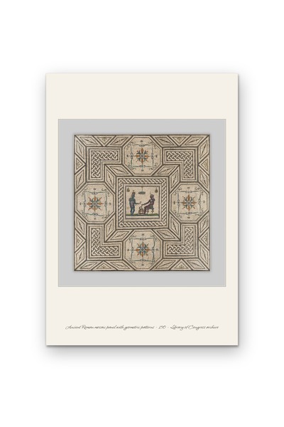 OEM Carton pentru poster 250g A4, Mozaic Roman Antic Original cu Modele Geome...