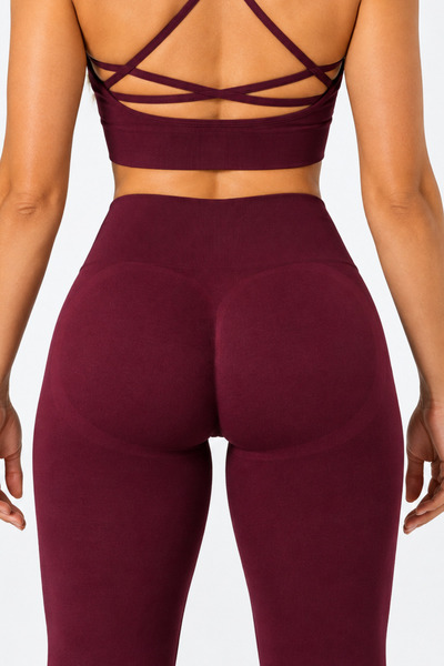gymhams LineContour Büzgülü Yüksek Bel Dikişsiz Seamless Push Up Spor Kadın T...