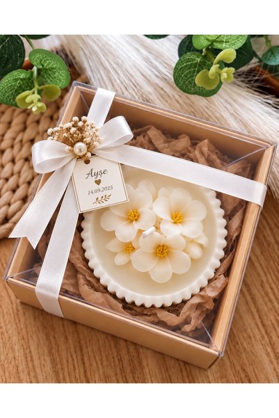 ddecco Hediyelik 10 adet sakura mum nikah nişan söz kına doğumgünü hediyelik