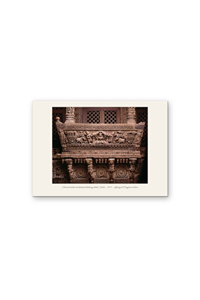OEM Poster Carton 250g A4 Balcon arhitectural din lemn sculptat India, Arta V...