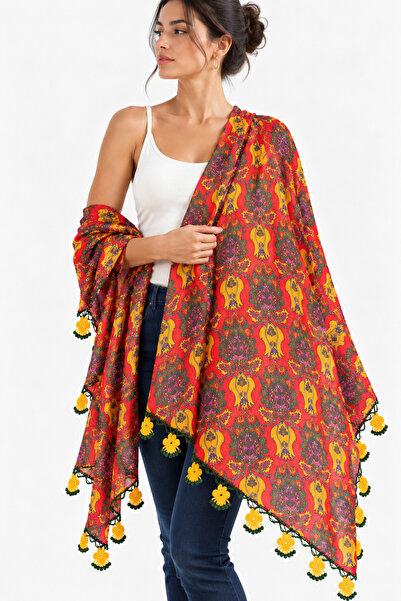 İna Handmade Knitted Cotton Bohemian Shawl