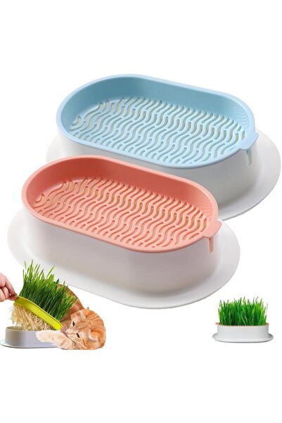 Generic وعاء زراعة عشب القطط، صينية إنبات بذور عشب القمح والكات نيب، عشب القط...