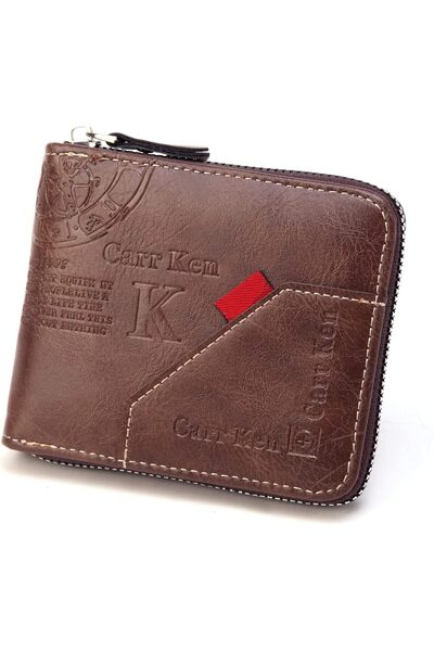 Generic Men Zipper Wallet, Genuine Leather Bifold Wallet for Men, RFID Blocki...