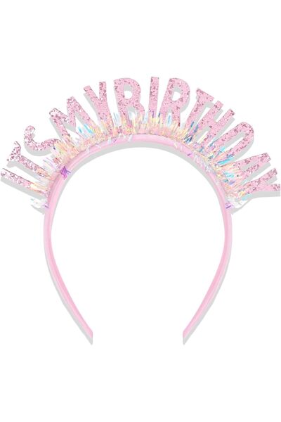 Generic Headband for Women Girls, Birthday Crown Tiara, Pink Glitter Birthday...