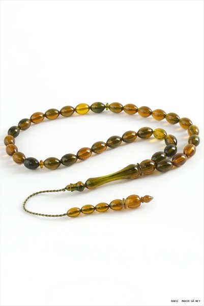 ZERO LAND Nazblsmm Olive Shaped Plastic Rosary 8X11 mm (173542) Army Green