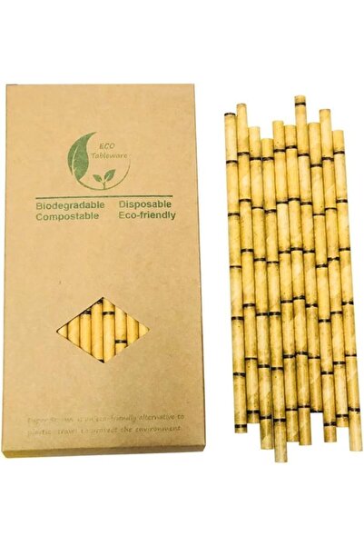 Generic Yellow Bamboo Straws Paper Drinking Straws to Replace Plastic Straws,...