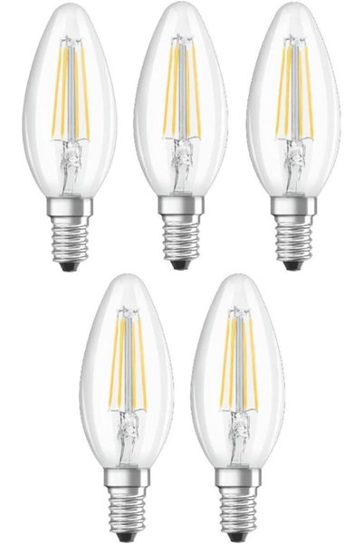 Generic مصباح شمعة E14 قابل للتعتيم، مصباح LED شفاف كلاسيكي B 4 واط، أبيض داف...