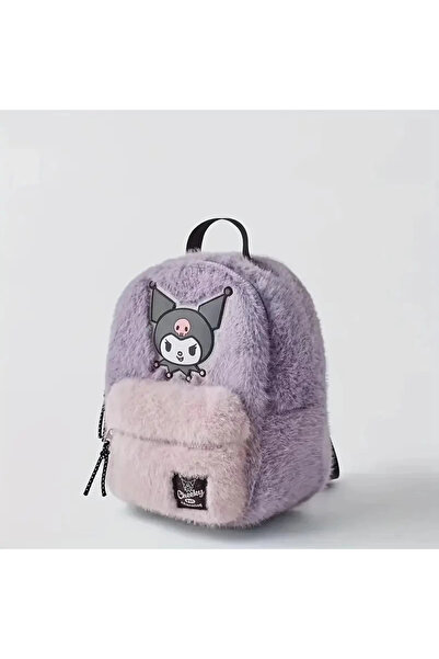 kuromi حقيبة ظهر قطيفة باللون الوردي - تصميم كرتوني لطيف عالي الجودة باللون الأرجواني، حزام قابل للتعديل خفيف الوزن G