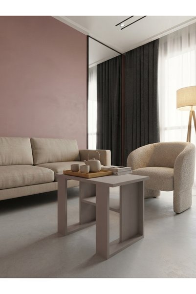 ORENMO Modern Raflı Orta Sehpa - Geometrik Ayaklı Çok Amaçlı Salon Sehpası - ...