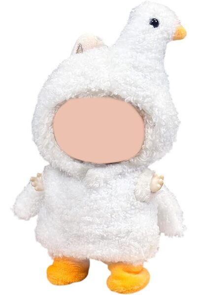 Generic Doll Clothes Set for Labubu 17cm – Curly Plush Bear Costume Outfit wi...