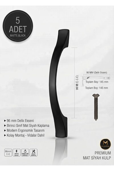 Arion 96 mm Sülün Kulp Mobilya Dolap Çekmece Kulpu Mutfak Banyo Gardırop Kulpu LÜX KROM-GÜMÜŞ-SİYAH