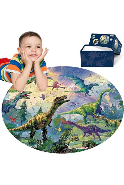 Generic Floor Puzzles for Kids Ages 4-6, Large 70 Piece Dinosaur Puzzles for ...