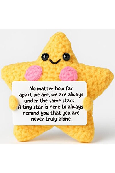 Generic Positive Crochet Star Gift, Handmade Pocket Star Doll with Affirmatio...