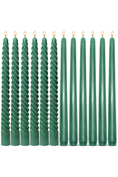 Generic 16 Pcs Candles Set, 12 Inch Unscented Tapered & Spiral Candles
