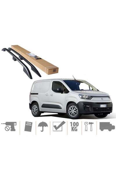 ekolmaks Fiat Doblo 3 Uzun Şase Maxi Üst Port Bagaj Tavan Çıtası 2023 Sonrası Siyah