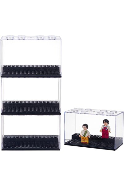 Generic Display Case for Minifigure Action Figures Blocks, Stackable Model Di...