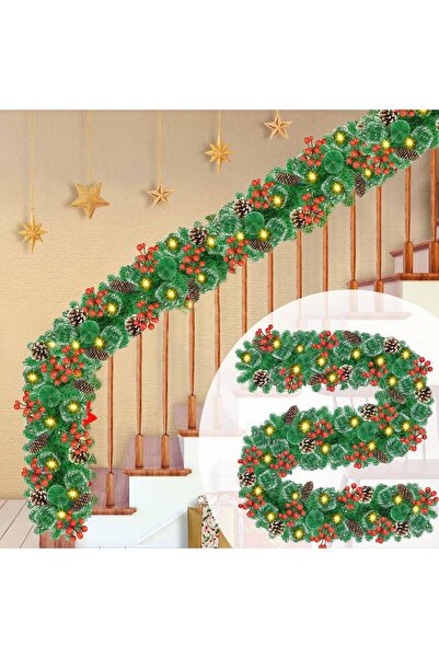 Generic 16.4 ft Christmas Tinsel Garland Lighted Metallic Twist Tree Decorati...