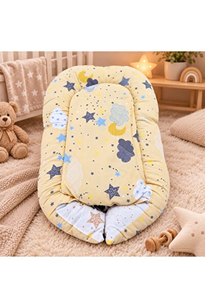 Pure Boutique Baby nest bebe 50x70 cm cu pernuta model stelute si norisori pentru nou nascuti