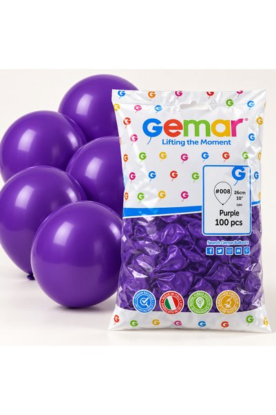 Gemar Balon 10 İnç 100’lü Paket – Doğum Günü ve Parti Süsleme Balonu