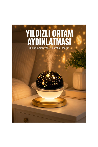Atlasnua® Hava Nemlendirici Led Işıklı Gece Lambası Yıldız Görünümlü Renk Değiştiren