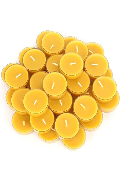 Generic 24 قطعة من شموع التيلايت المصنوعة من شمع العسل النقي، طبيعية 100% وبد...