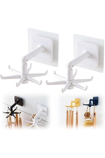 Generic 360° Rotating Self Adhesive Utility Hook, New Under Cabinet Hooks Adh...