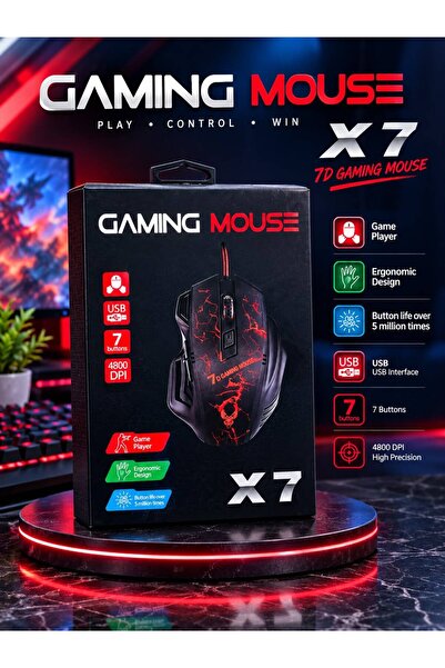 GENERAL X7 7D Gaming Mouse – 4800 DPI USB Ergonomic Gaming Mouse
