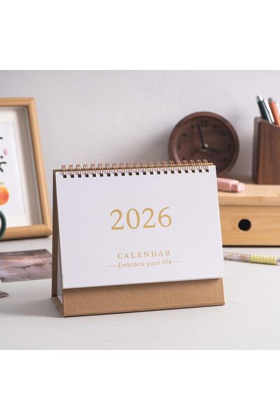 Generic تقويم مكتبي صغير 2025-2026، تقويم مكتبي قابل للطي، مخطط شهري للطاولة
