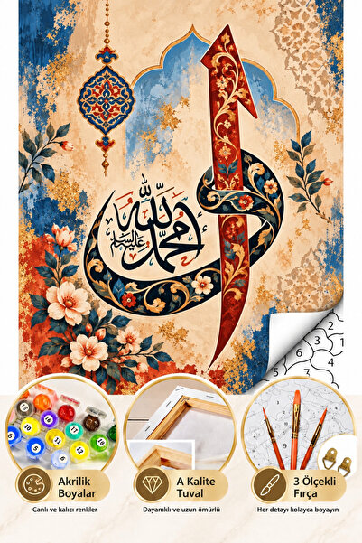 tale hobby Sayılarla Boyama Numaralı Tuval Seti Fırça Boya Dahil 40x50cm - El...